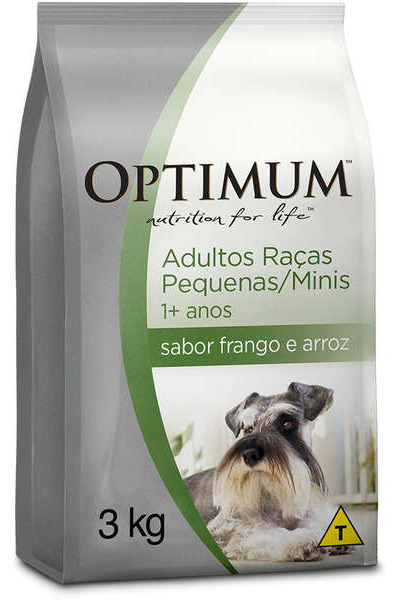 Ra��o Optimum Frango e Arroz para C�es Adultos Ra�as Pequenas e Minis 1+ Anos 3kg