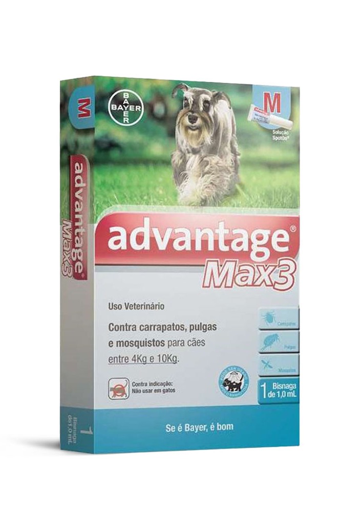 Antipulgas Advantage Max3 C�es 4kg a 10kg Bayer