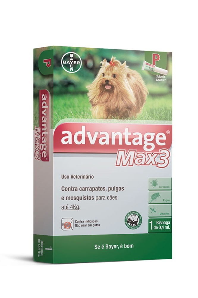 Antipulgas Advantage Max3 C�es at� 4kg Bayer