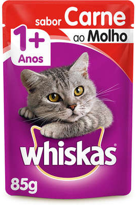 Ra��o �mida Whiskas Sach� Carne ao Molho para Gatos Adultos 85g