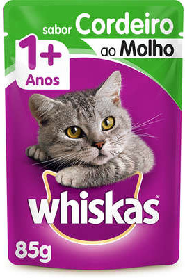 Ra��o �mida Whiskas Sach� Cordeiro ao Molho para Gatos Adultos 85g