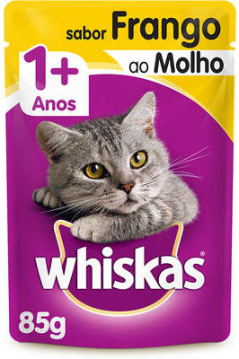 Ra��o �mida Whiskas Sach� Frango ao Molho para Gatos Adultos 85g