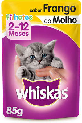 Ra��o �mida Whiskas Sach� Frango ao Molho para Gatos Filhotes 85g
