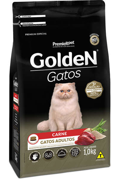 Ra��o Golden Gatos Adultos Carne 1kg