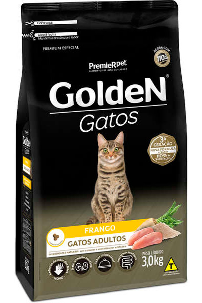 Ra��o Golden Gatos Adultos Frango 3kg