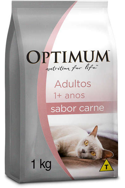 Ra��o Optimum Carne para Gatos Adultos 1+ anos 1kg